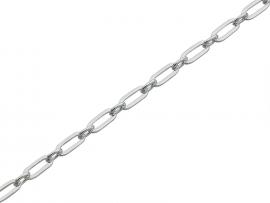 BRACELET FIL RECTANGLE PLAT ALTERNEE / ANNEAU RESSORT ARGENT