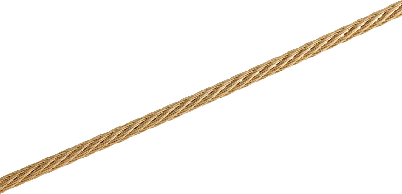 CABLE AVEC MOUSQUETON OR JAUNE 750ème