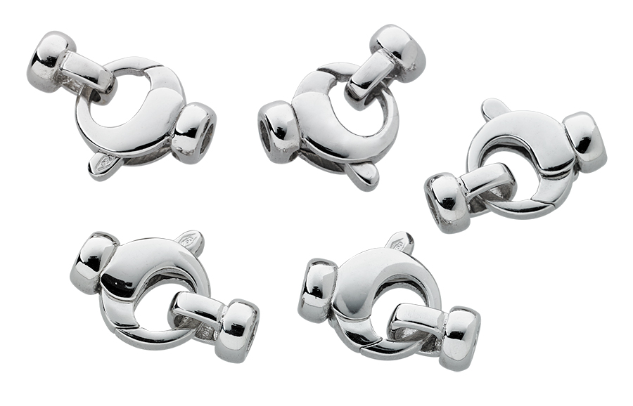 FERMOIR ROND AVEC EMBOUT ARGENT 935
